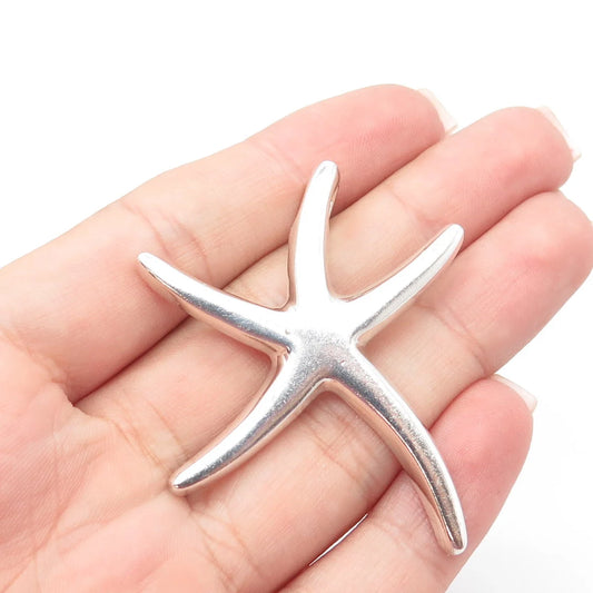 925 Sterling Silver Vintage Starfish Slide Pendant