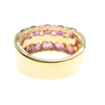 M.R.F. RESOURCES LTD. 925 Sterling Silver Gold Plated Real Amethyst Ring Size 6