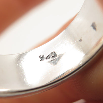 925 Sterling Silver Vintage Brick Band Ring Size 9