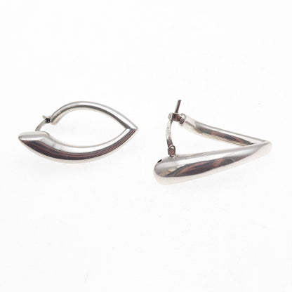 Charles Garnier 925 Sterling Silver Vintage Wavy Hoop Earrings