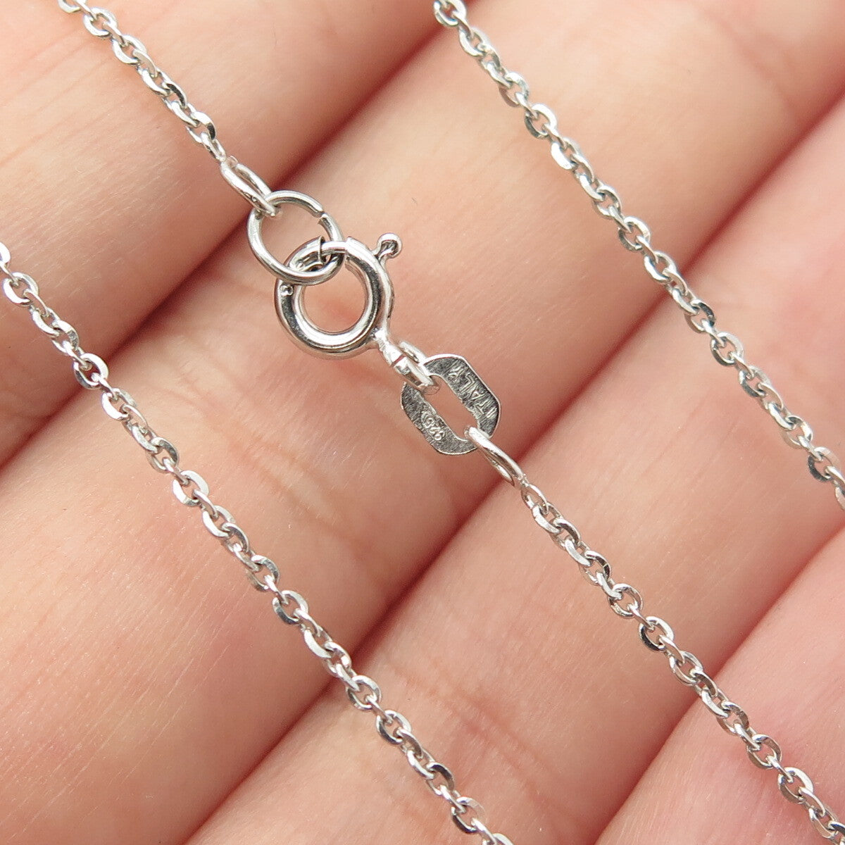 925 Sterling Silver Italy Round-Cut C Z Sparkle Cross Cable Chain Necklace 16"