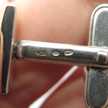 925 Sterling Silver VintageAlphonzo Mucha Real Black Onyx Square Cufflinks #25