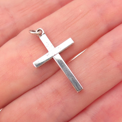 Carl Art Sterling Silver Antique Art Deco Engraved Floral Cross Charm Pendant