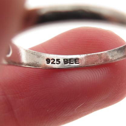 Bee 925 Sterling Silver Vintage Infinity Oxidized Ring Size 7.75