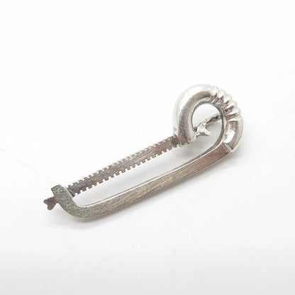 925 Sterling Silver Vintage Modernist Saw Slide Pendant