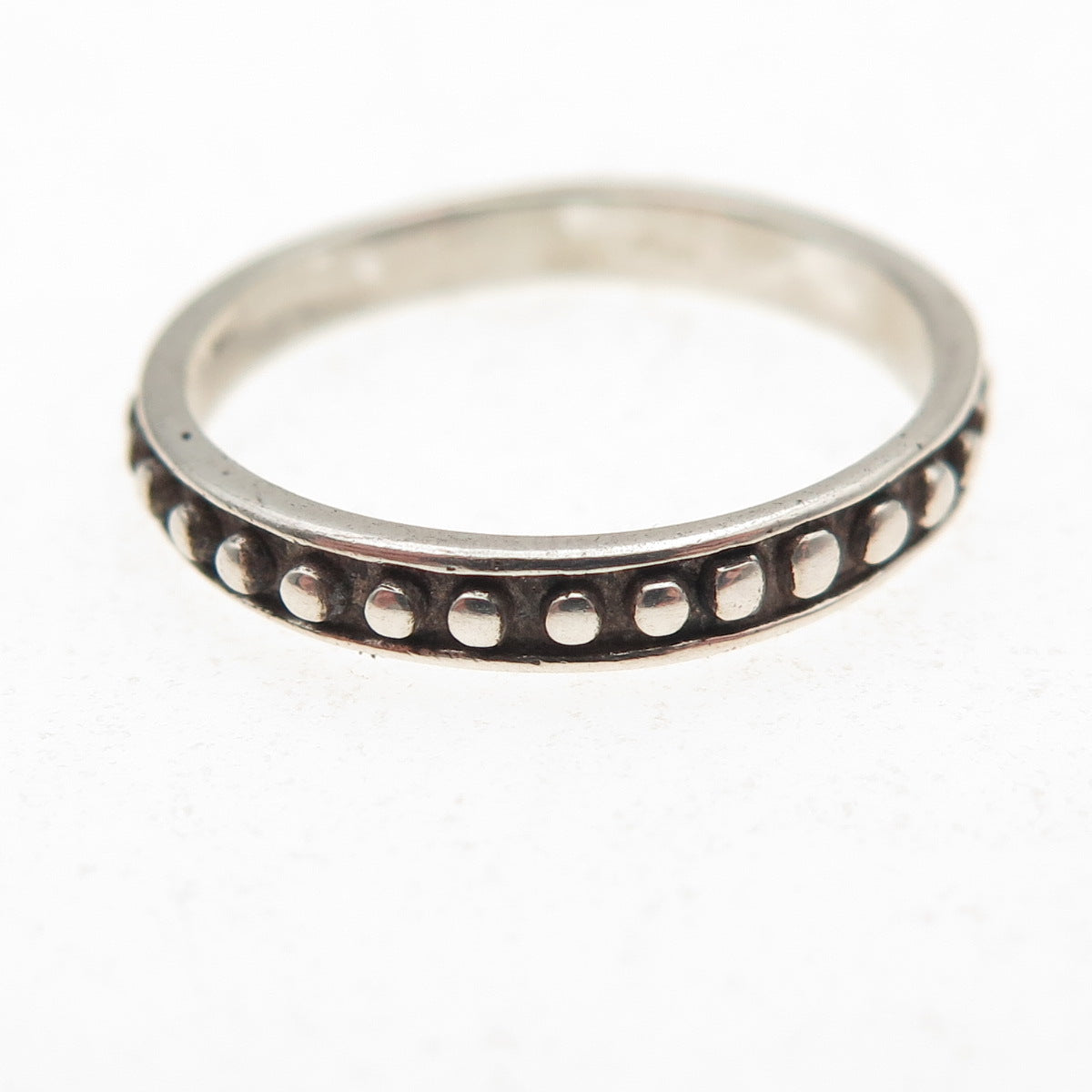 Chateau D’Argent 925 Sterling Silver Vintage Dotted Oxidized Band Ring Size 7.25