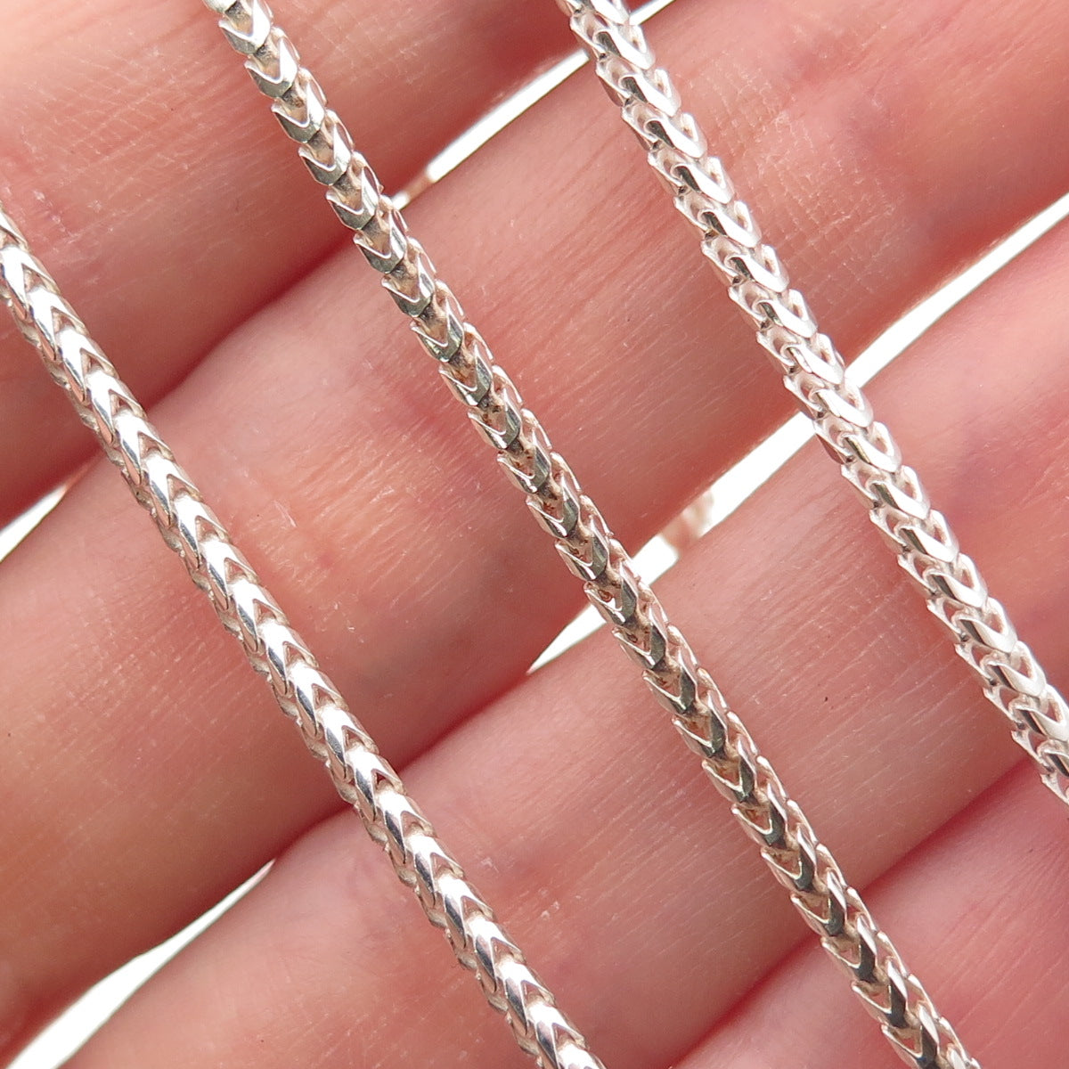 P. Lux 925 Sterling Silver Vintage Italy Franco Chain Necklace 18"