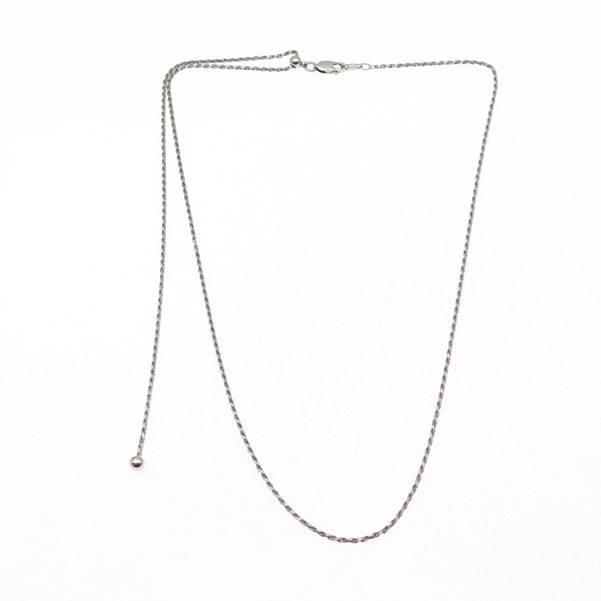 Karizia Spa KA-1772 Sterling Silver Vintage Italy Lariat Rope Chain Necklace 24"