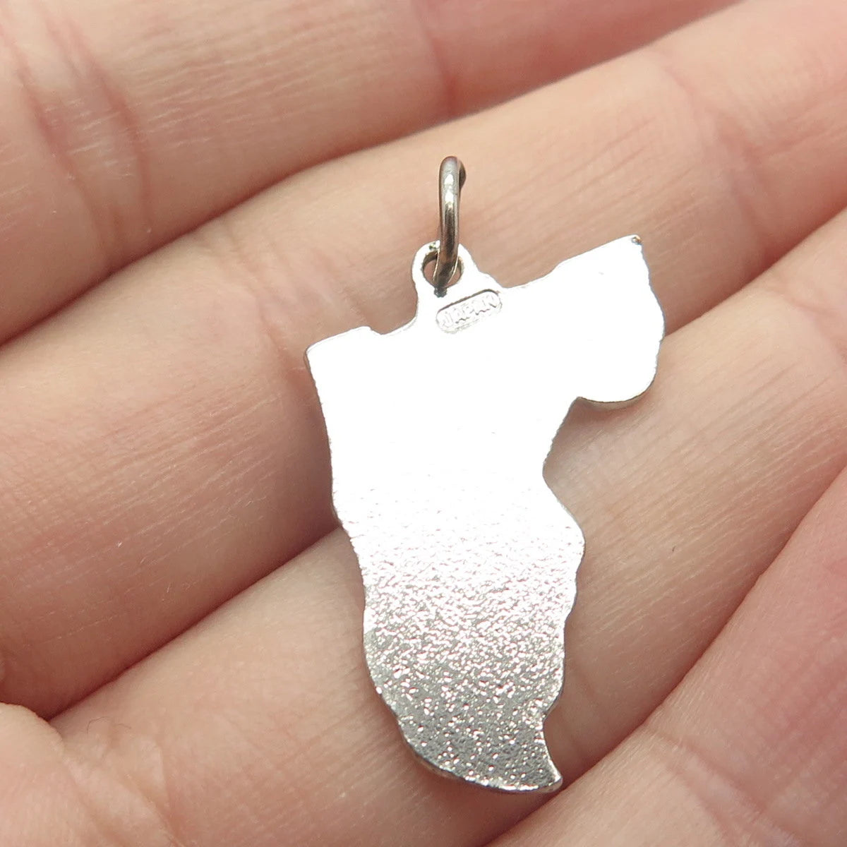 925 Sterling Silver Vintage Japan Enamel "Florida" State Map Charm Pendant