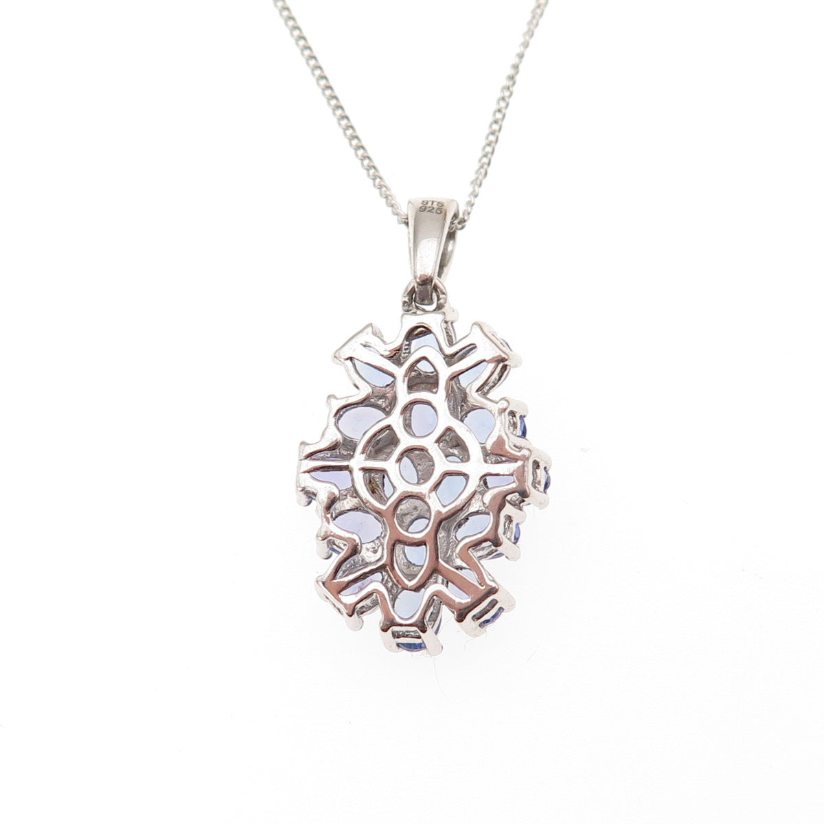 Chuck Clemency 925 Sterling Silver Real Tanzanite Cuban Chain Necklace 20"