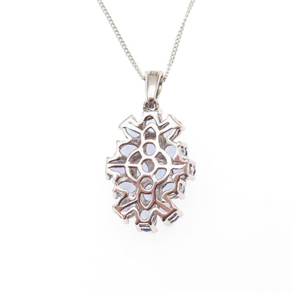 Chuck Clemency 925 Sterling Silver Real Tanzanite Cuban Chain Necklace 20"