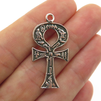 800 Silver Vintage Egyptian Ankh Symbols Pendant