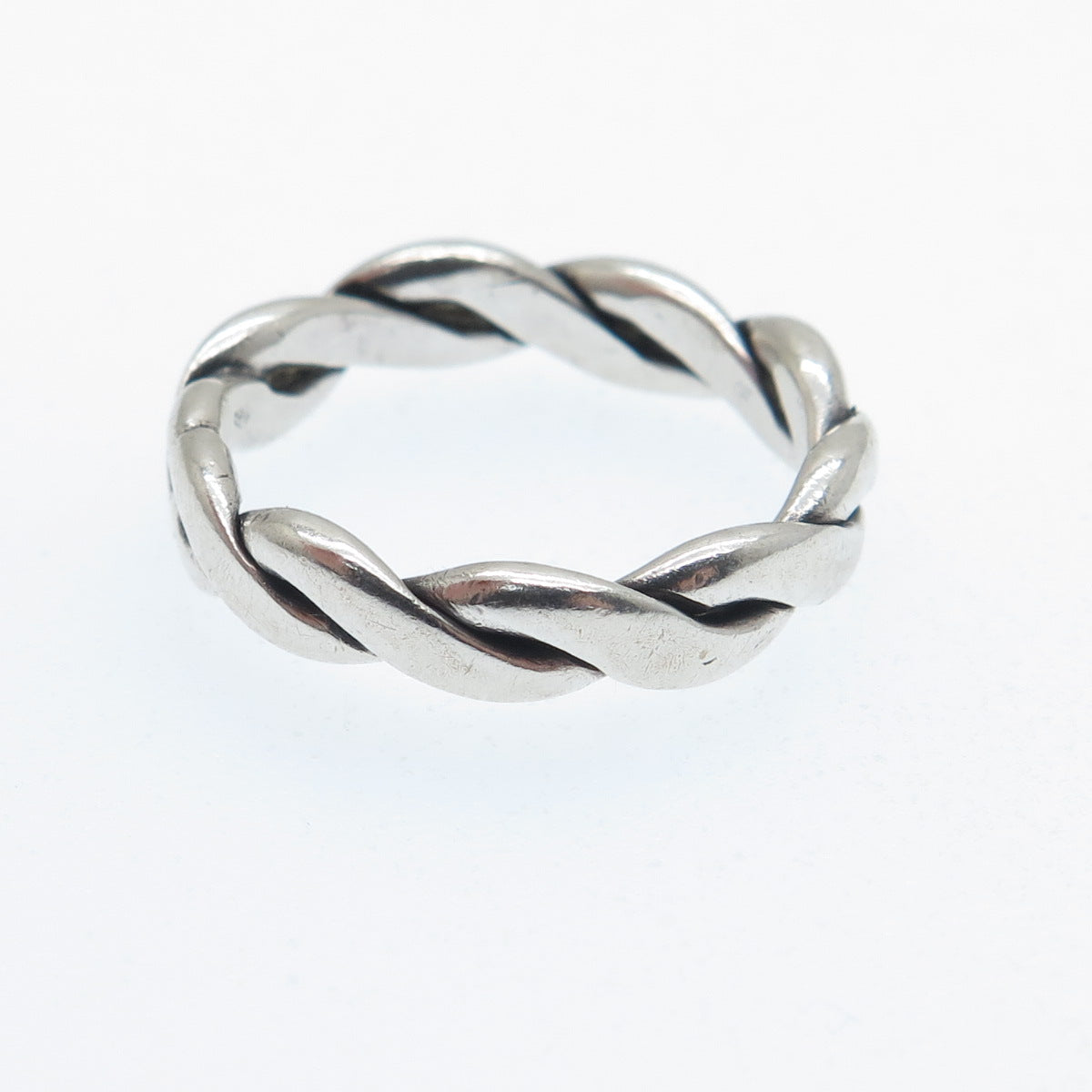 925 Sterling Silver Vintage Twisted Band Ring Size 6.25