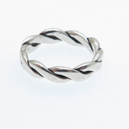925 Sterling Silver Vintage Twisted Band Ring Size 6.25