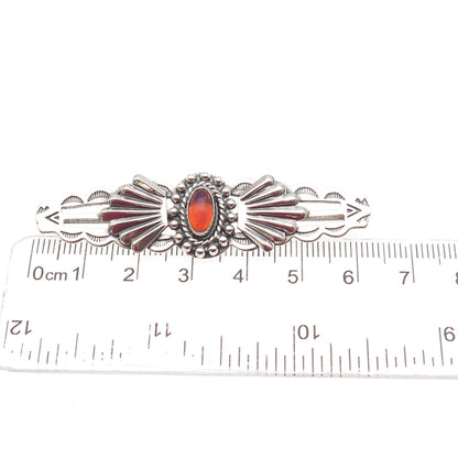 Old Pawn 925 Sterling Silver Vintage Southwestern Dragon Breath Opal Pin Brooch