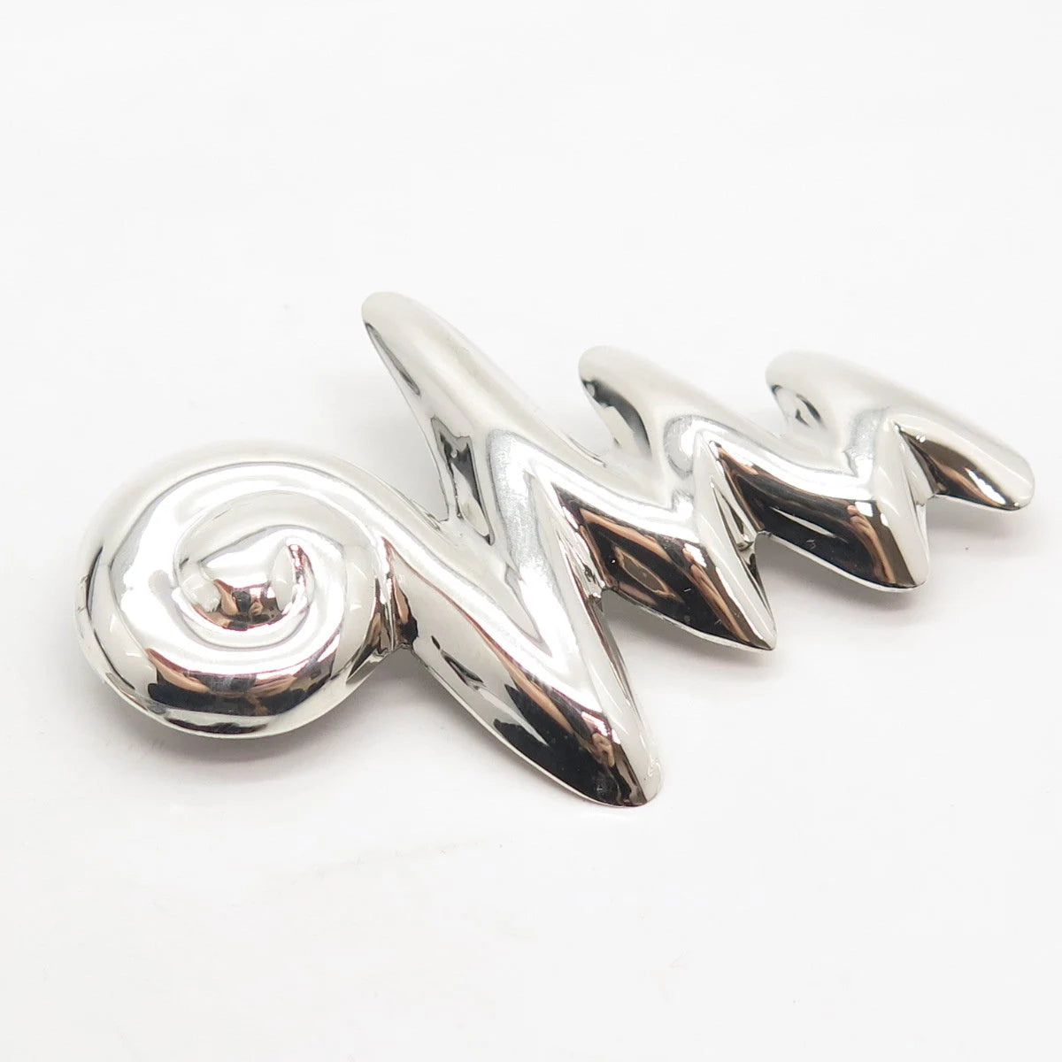 925 Sterling Silver Vintage Mexico Zig Zag Pin Brooch