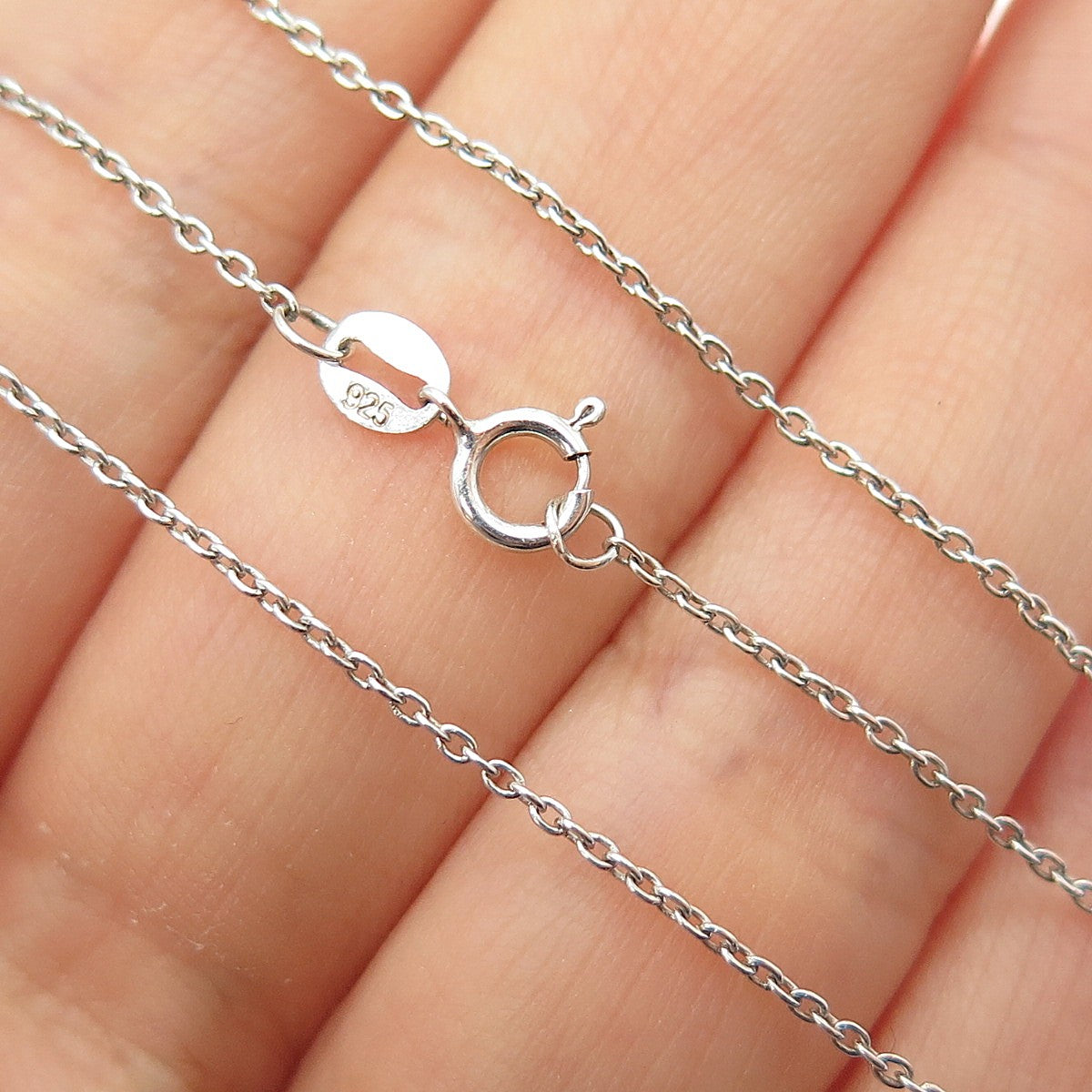 925 Sterling Silver Cable Chain Necklace 18"