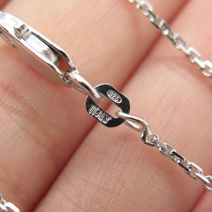 925 Sterling Silver Round-Cut C Z Scottish Terrier Dog Cable Chain Necklace 16"