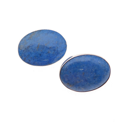 Orville Tsinnie Navajo Old Pawn Sterling Silver Vintage Lapis Clip On Earrings
