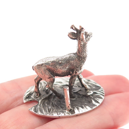 Francesco Caputo 800 Silver Vintage Italy Deer Place Card Holder