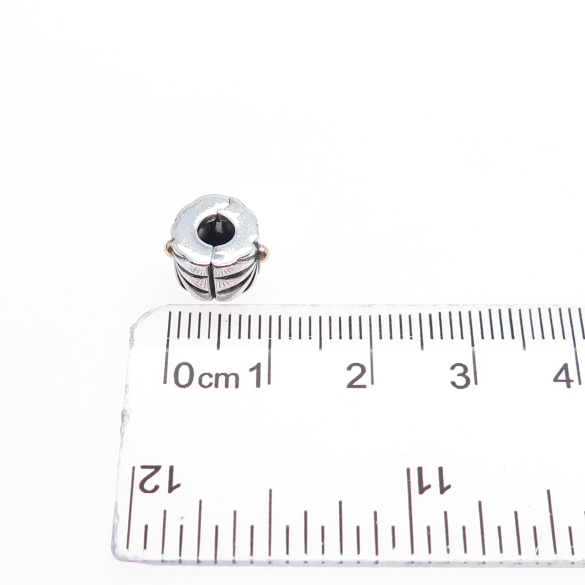 PANDORA 925 Sterling Silver & Gold Sunburst Clip Charm