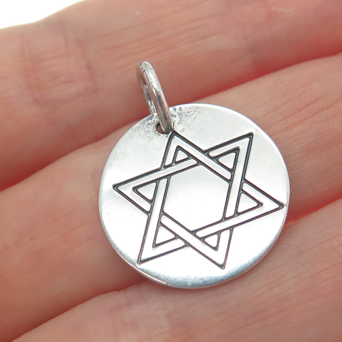 BRIGHTON 925 Sterling Silver Vintage Star of David Judaica Mini Charm Pendant