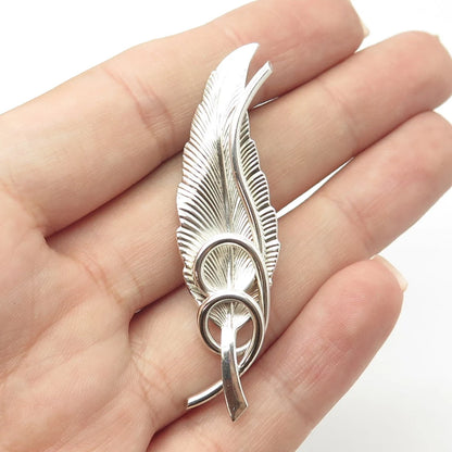 925 Sterling Silver Vintage BEAU Leaf Pin Brooch