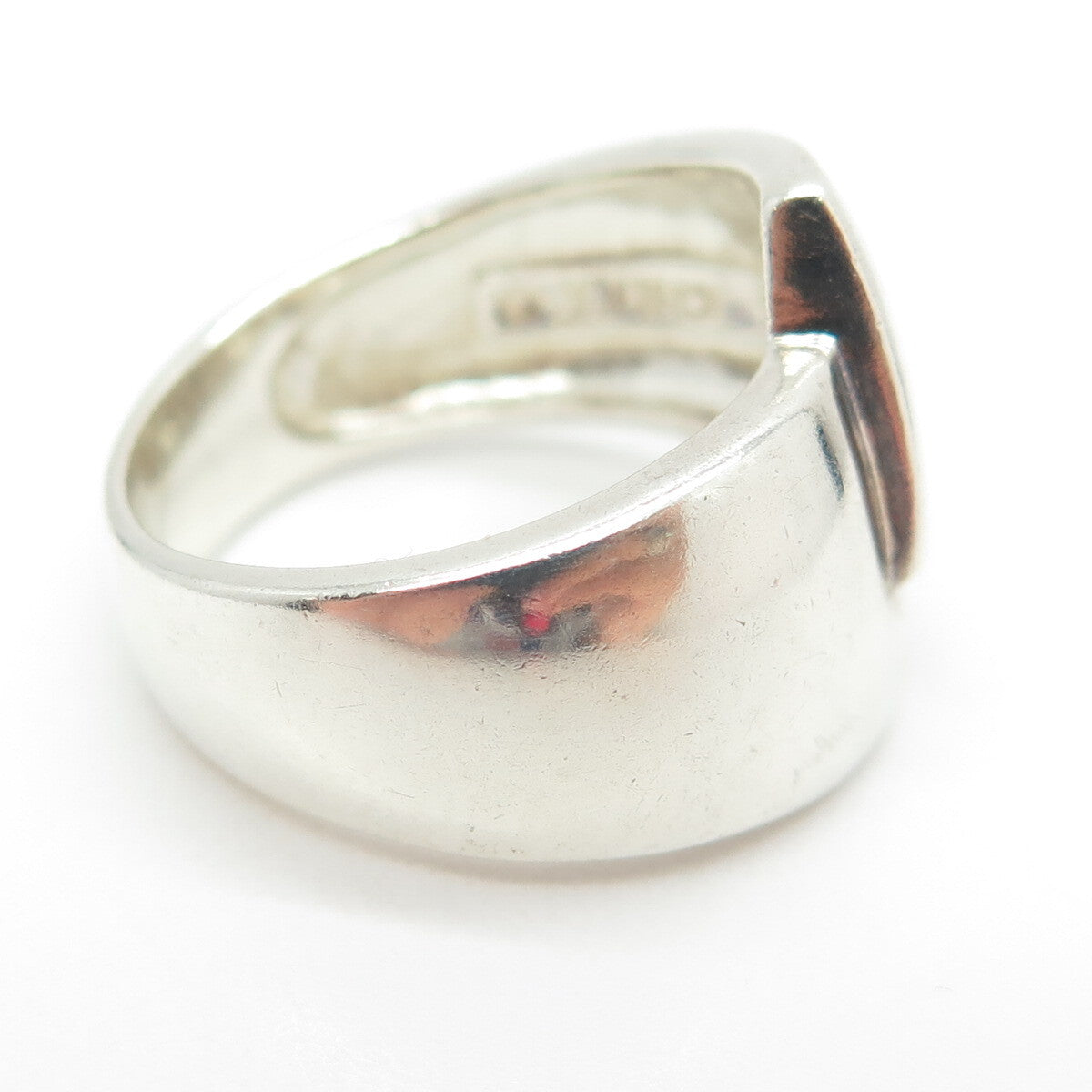 925 Sterling Silver Vintage Modernist Bypass Ring Size 8.5
