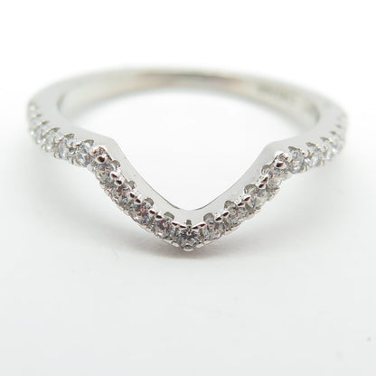 925 Sterling Silver Round-Cut C Z Stackable Ring Size 5