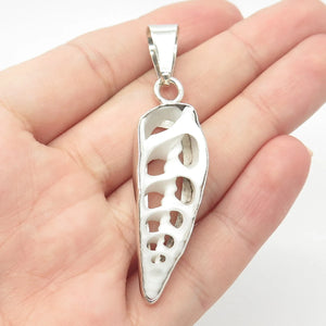 925 Sterling Silver Vintage White Ceramic Amulet Pendant