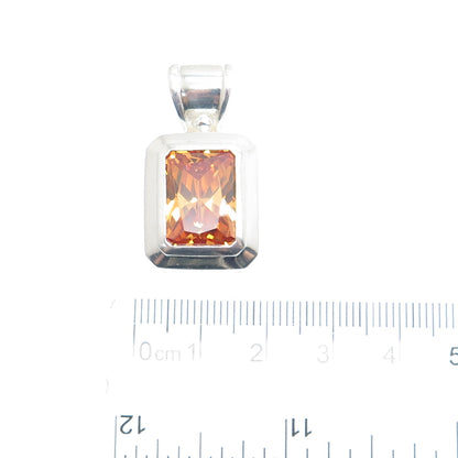 CLYDE DUNEIER CID 925 Sterling Silver Vintage Champagne C Z Pendant