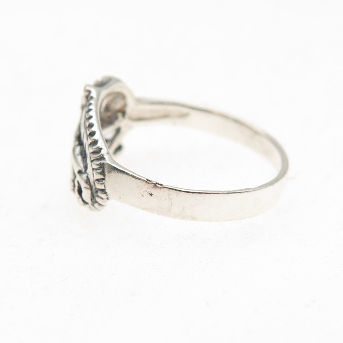 925 Sterling Silver Vintage Chameleon Oxidized Ring Size 6.75