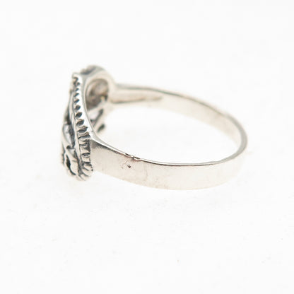 925 Sterling Silver Vintage Chameleon Oxidized Ring Size 6.75