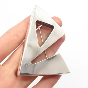 925 Sterling Silver Vintage Geometric Pin Brooch