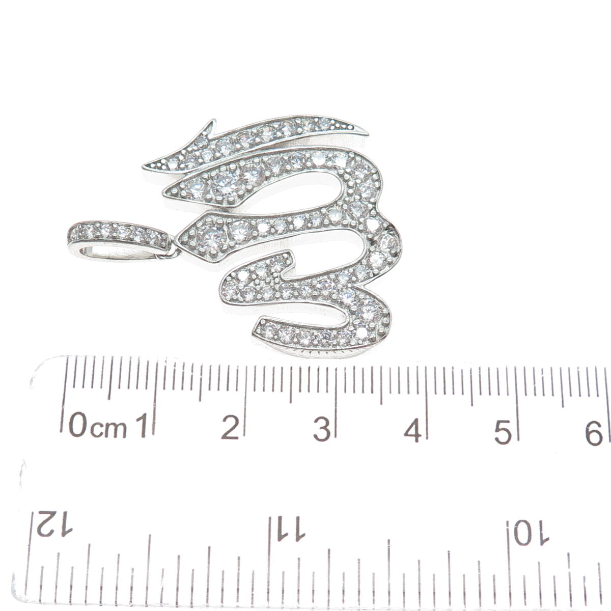 925 Sterling Silver C Z Muslims Allah Religious Sparkle Pendant