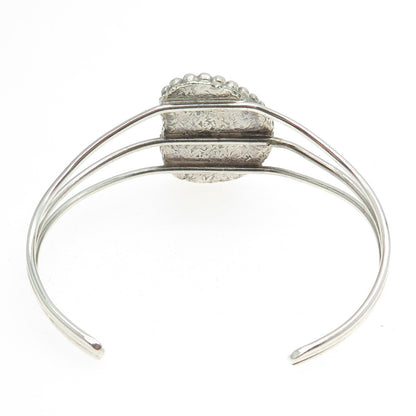 925 Sterling Silver Vintage Southwestern Adjustable Cuff Bracelet 6.5"