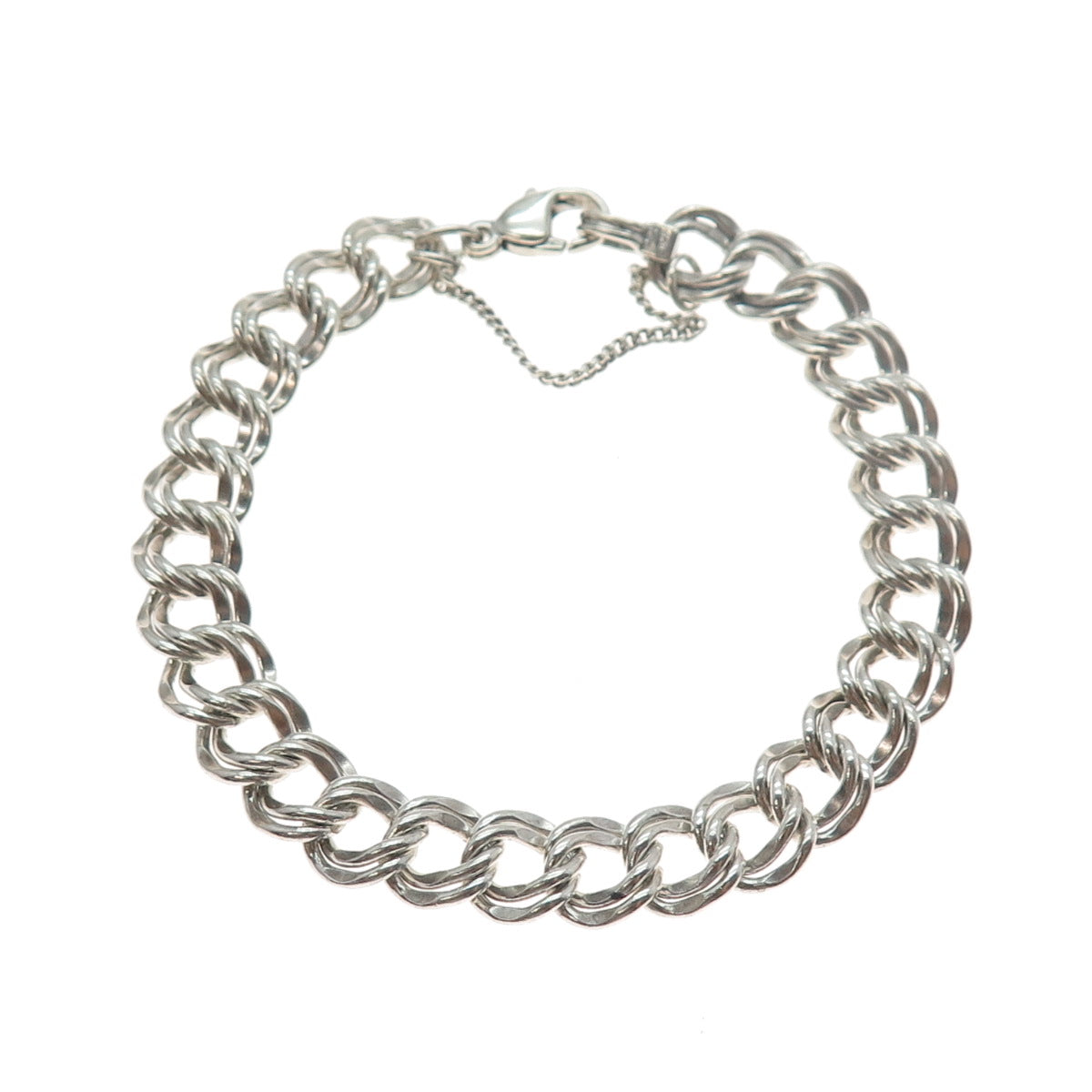 JAMES AVERY 925 Sterling Silver Vintage Double Bismark Link Bracelet 7.25"