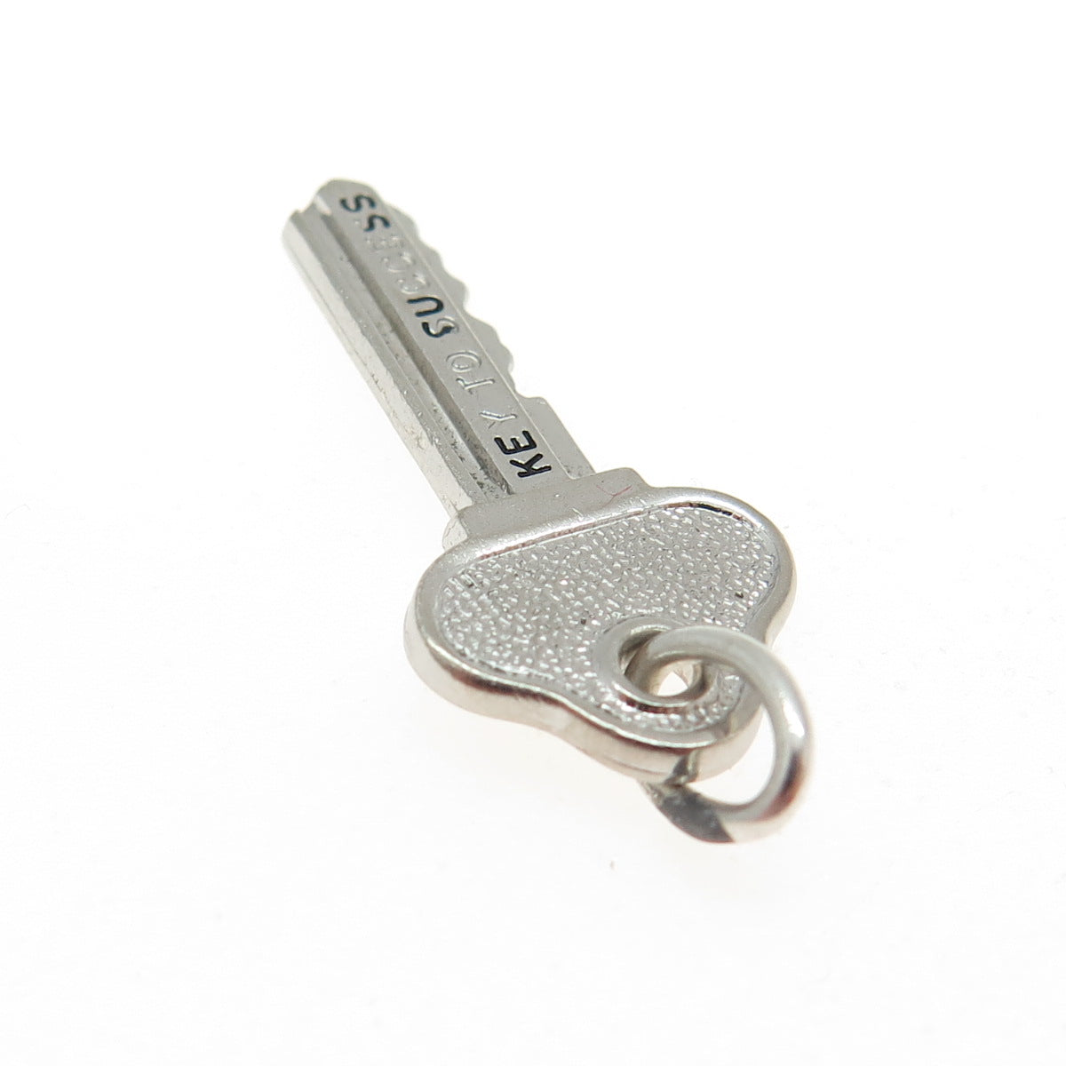 WELLS 925 Sterling Silver Vintage "Key to Success" 3D Charm Pendant