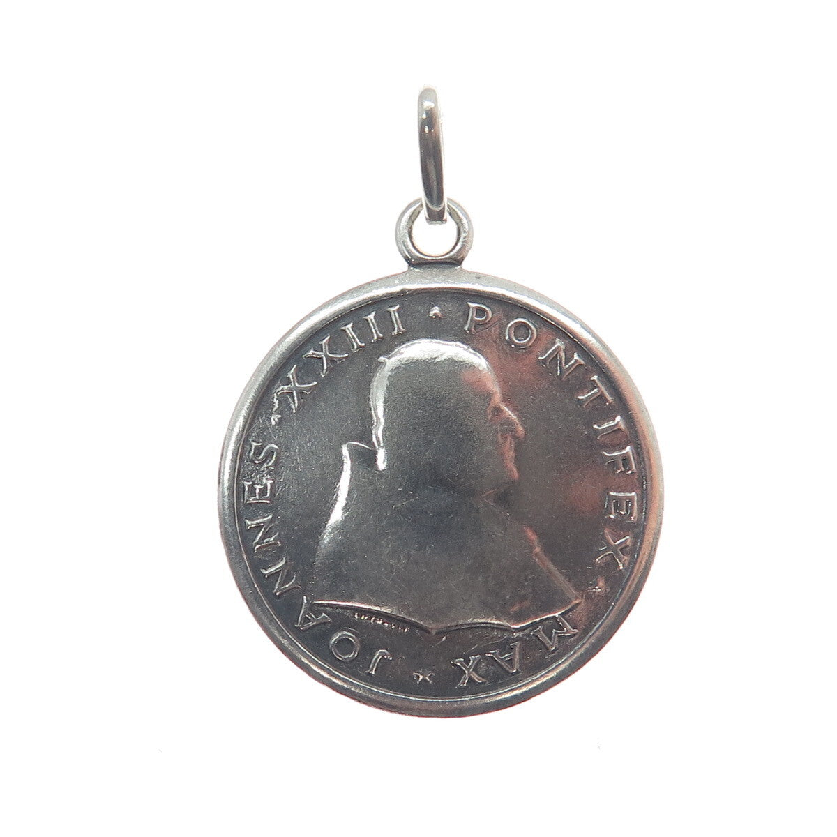 UNOAERRE 800 Silver Vintage Italy Pope John XXIII Minimalist Charm Pendant