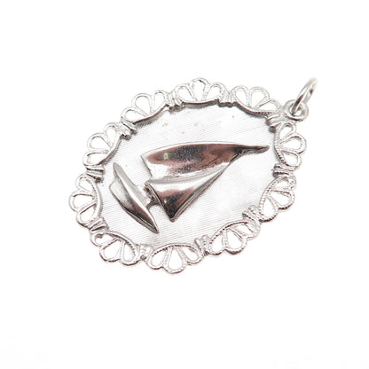 M&M Mark Mercy 925 Sterling Silver Vintage Sailboat Charm Pendant