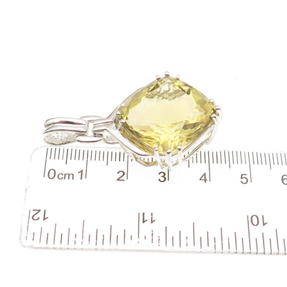 Michelle Albala 925 Sterling Silver Vintage Real Lemon Quartz Pendant