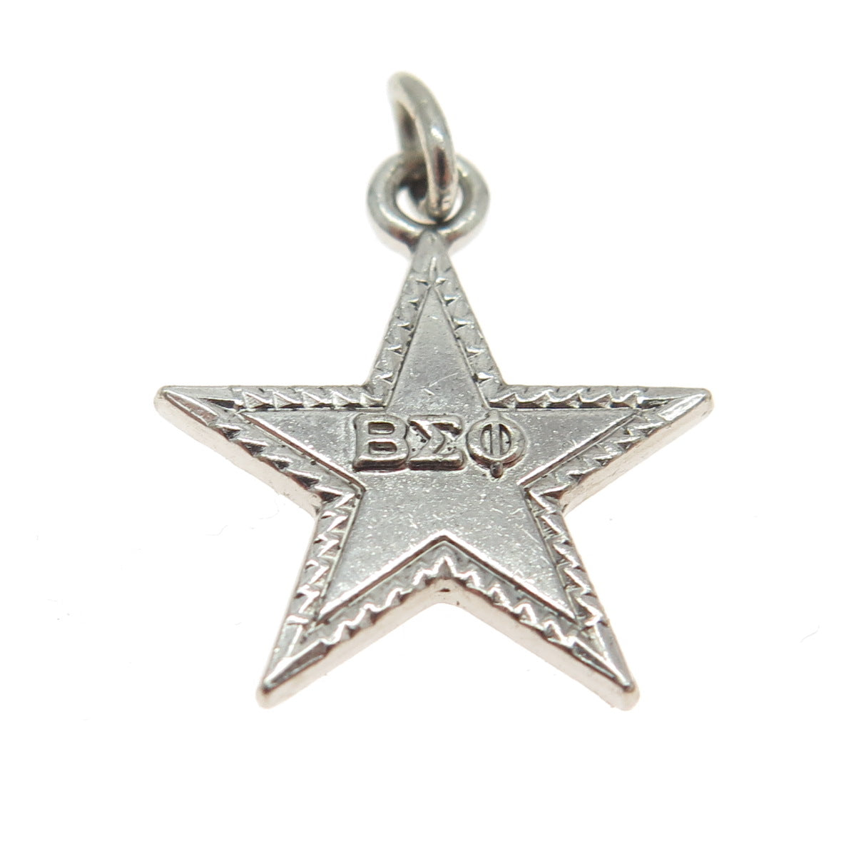 925 Sterling Silver Vintage 1961 Founders Day Beta Sigma Phi Star Charm Pendant