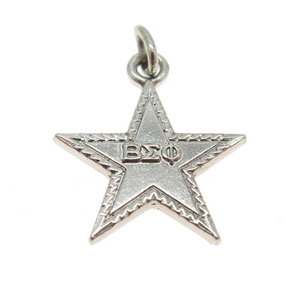 925 Sterling Silver Vintage 1961 Founders Day Beta Sigma Phi Star Charm Pendant