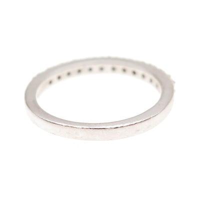 925 Sterling Silver Round-Cut C Z Half Eternity Band Ring Size 7