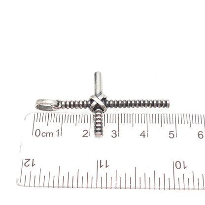 LALAoUNIS 925 Sterling Silver Vintage Greece Cross Oxidized Charm Pendant
