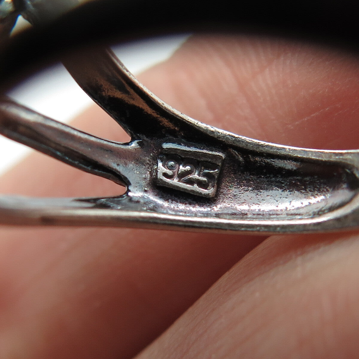 925 Sterling Silver Vintage Modernist Swirl Heart Knot Ring Size 5.75