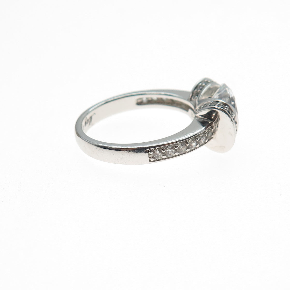 BGE Bradford 925 Sterling Silver Round-Cut C Z Engagement Ring Size 8