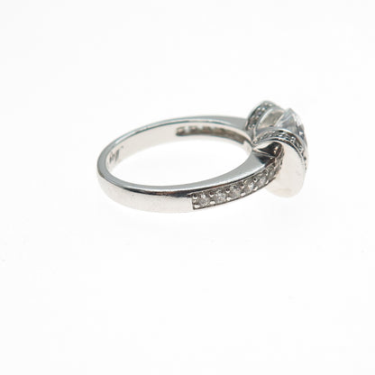 BGE Bradford 925 Sterling Silver Round-Cut C Z Engagement Ring Size 8