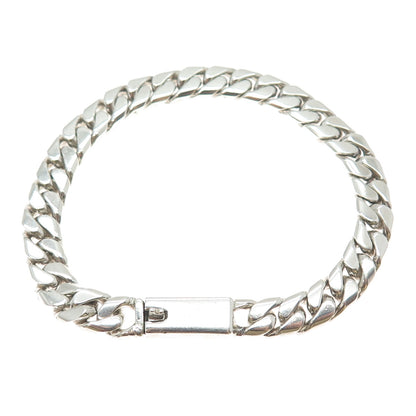 925 Sterling Silver Vintage Mexico Cuban Link Bracelet 7.5"