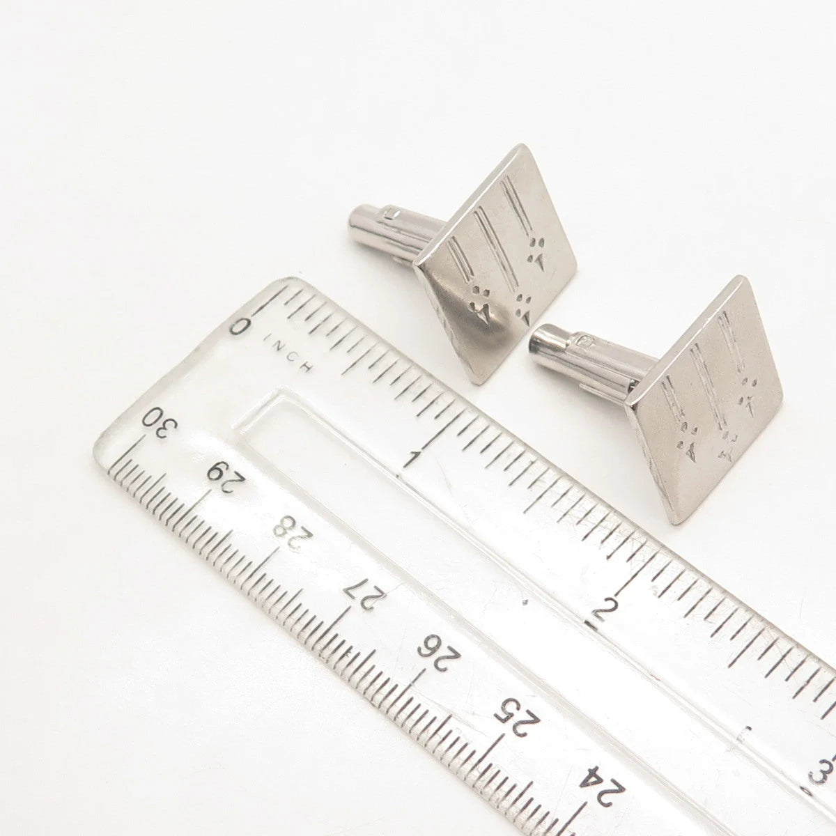 925 Sterling Silver Vintage USA Kreisler Square Cufflinks